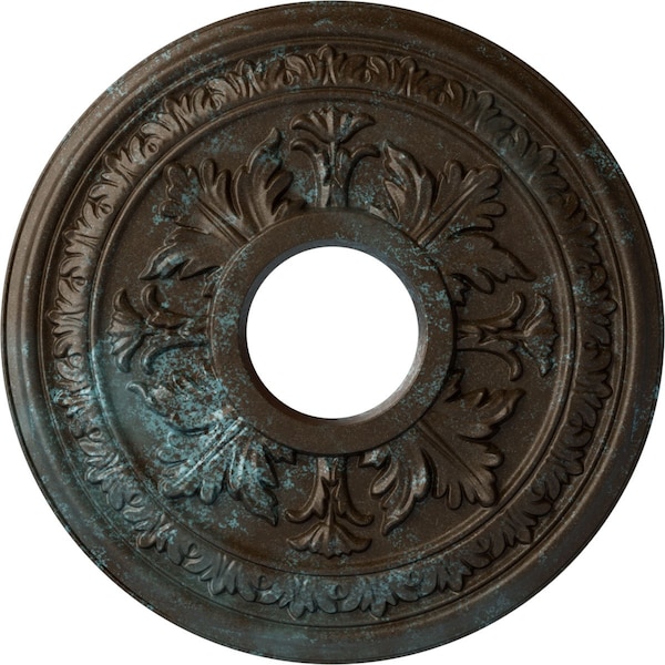 Ekena Millwork Baltimore Medallion (Canopies up to 5 1/2"), 15 3/8"OD x 4 1/4"ID x 1 1/2"P, Bronze Blue Patina CM15BABBS - main
